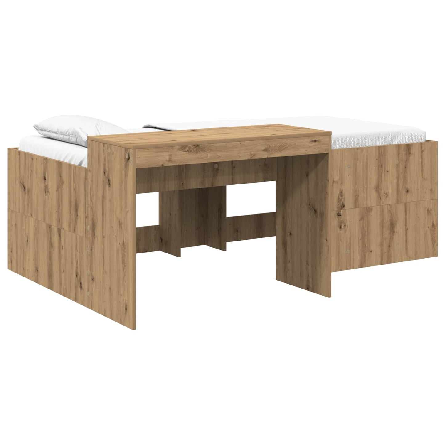Hochbett mit Schreibtisch für Kinder Artisan-Eiche