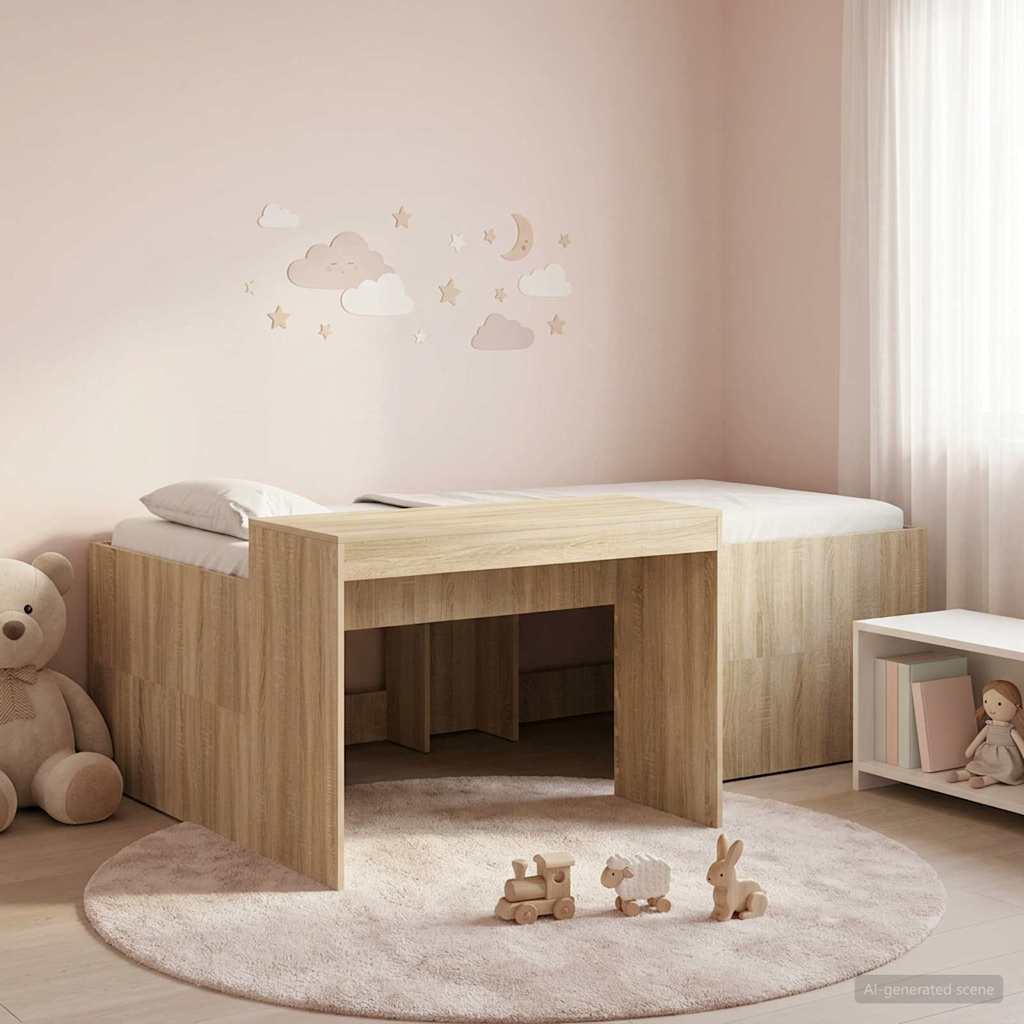 Hochbett mit Schreibtisch für Kinder Sonoma-Eiche 75 x 190 cm