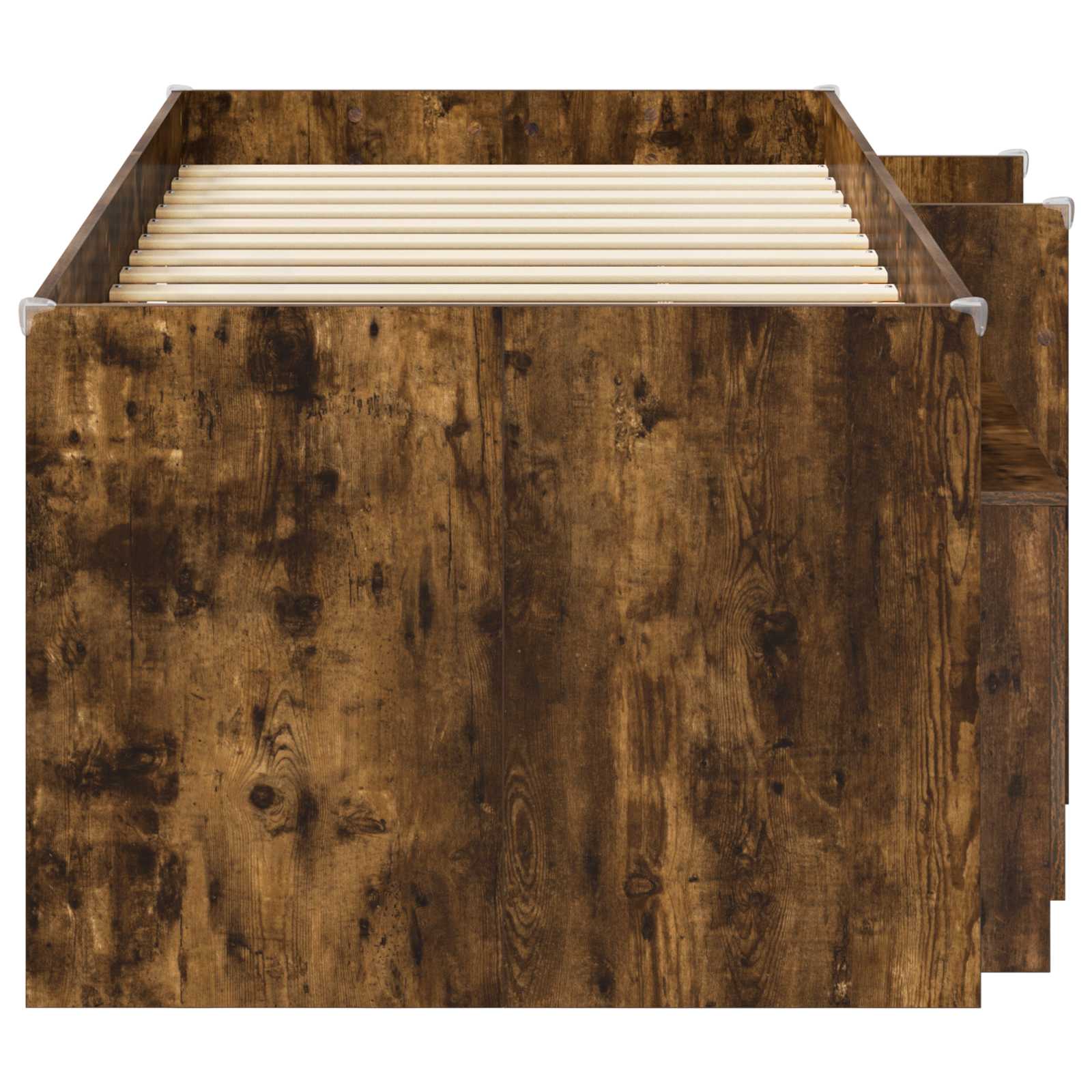 Loft Bettgestell mit Schrank 3 stk. Räuchereiche Holzwerkstoff