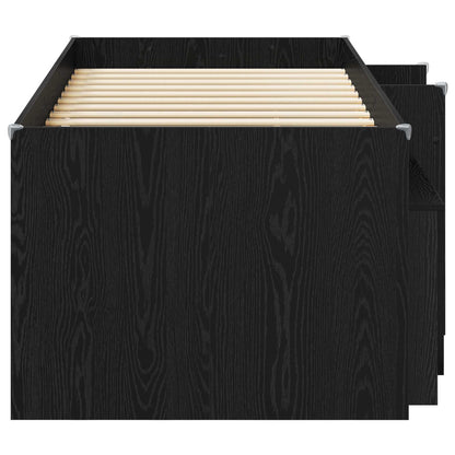 Loft Bettgestell mit Schrank 3 stk. Schwarz Holzwerkstoff