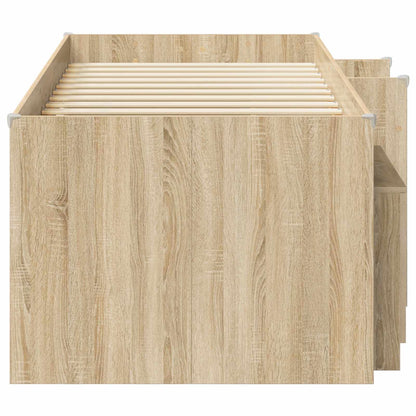 Loft Bettgestell mit Schrank 3 stk. Sonoma-Eiche Holzwerkstoff