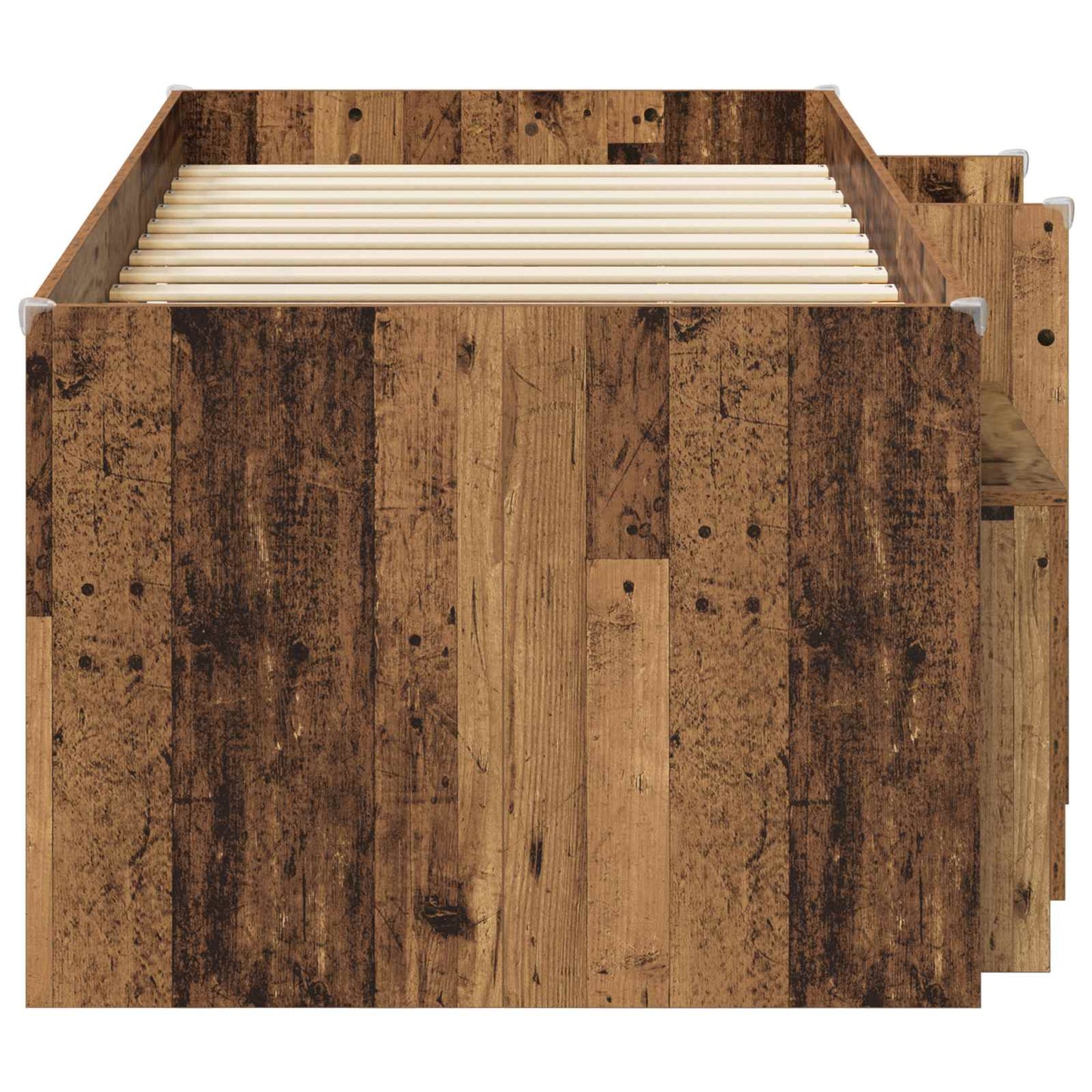 Loft Bettgestell mit Schrank 3 stk. Altholz Holzwerkstoff