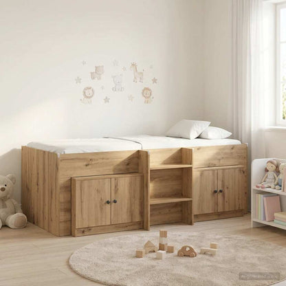 Loft Bettgestell mit Schrank 3 stk. Artisan-Eiche Holzwerkstoff