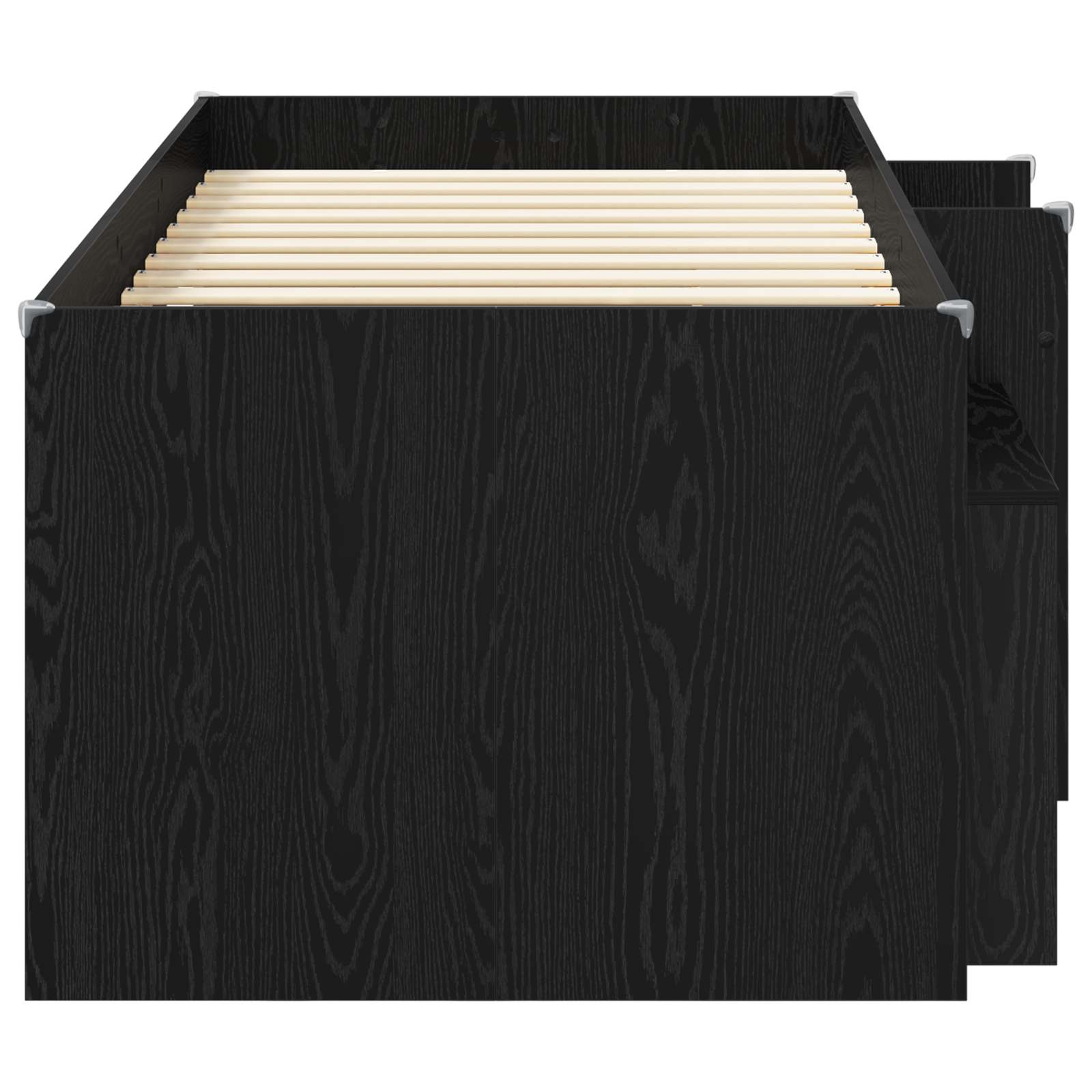 Loft Bettgestell mit Schrank 3 stk. Schwarz Holzwerkstoff