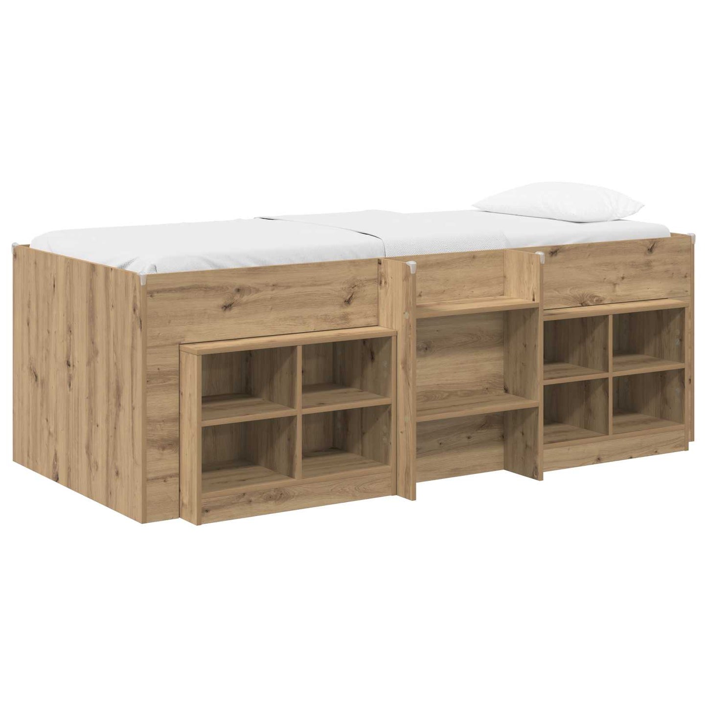 Loft Bettgestell mit Schrank 3 stk. Artisan-Eiche Holzwerkstoff