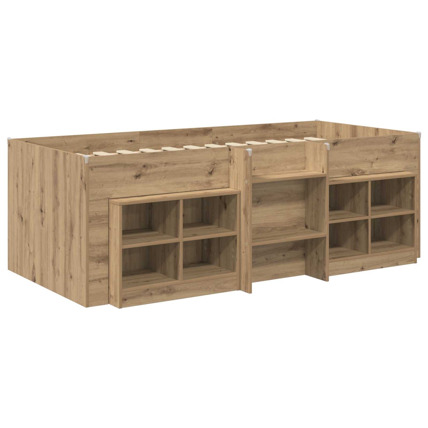 Loft Bettgestell mit Schrank 3 stk. Artisan-Eiche Holzwerkstoff