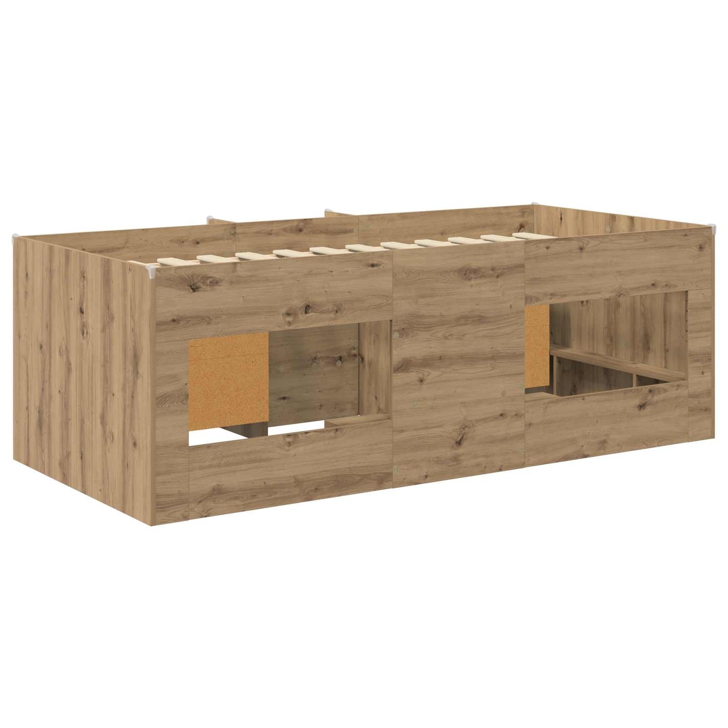 Loft Bettgestell mit Schrank 3 stk. Artisan-Eiche Holzwerkstoff