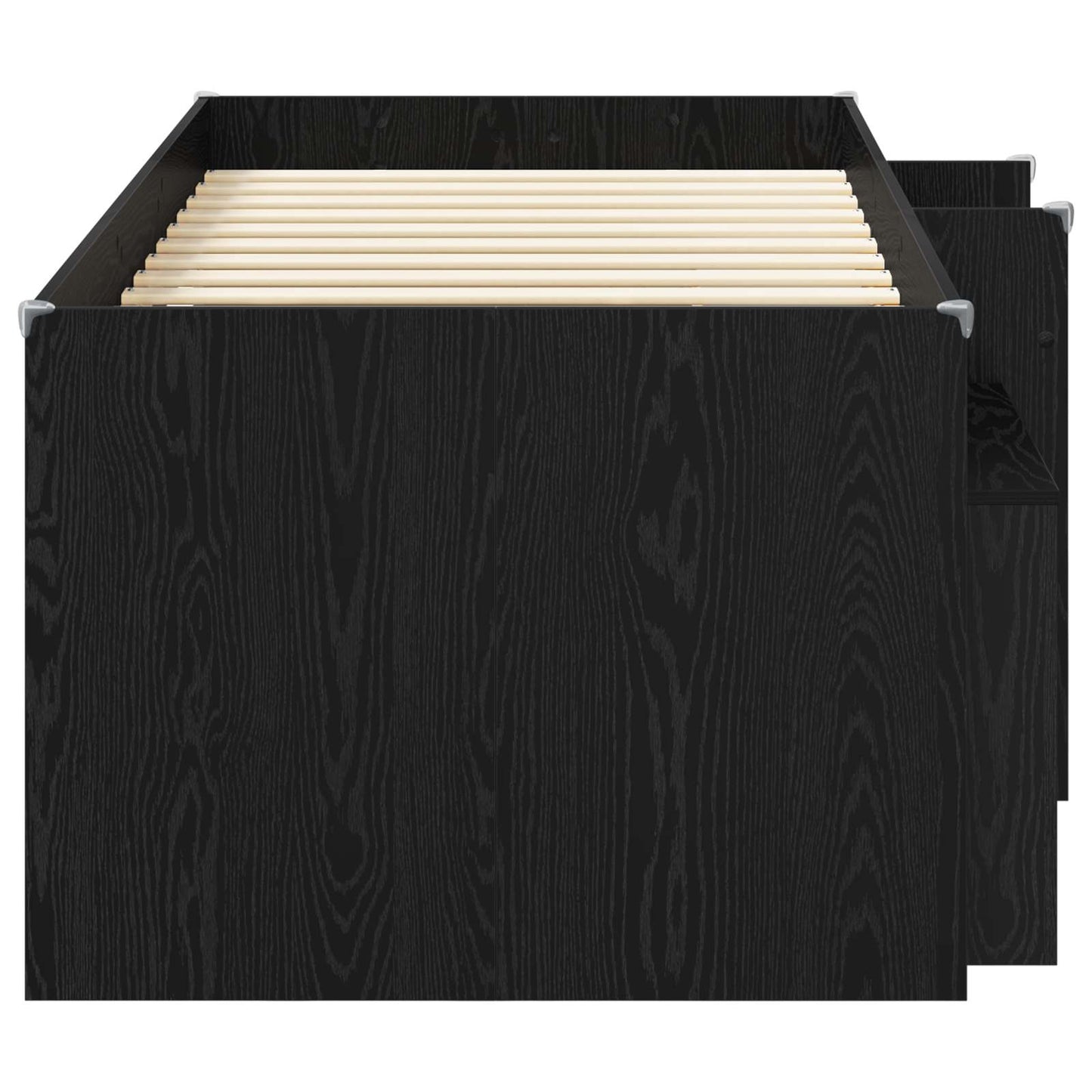 Loft Bettgestell mit Schrank 3 stk. Schwarz Holzwerkstoff
