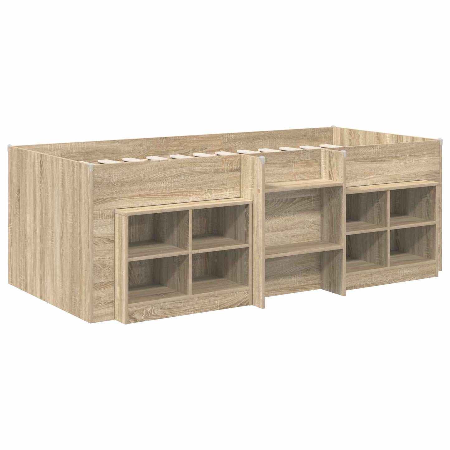 Loft Bettgestell mit Schrank 3 stk. Sonoma-Eiche Holzwerkstoff