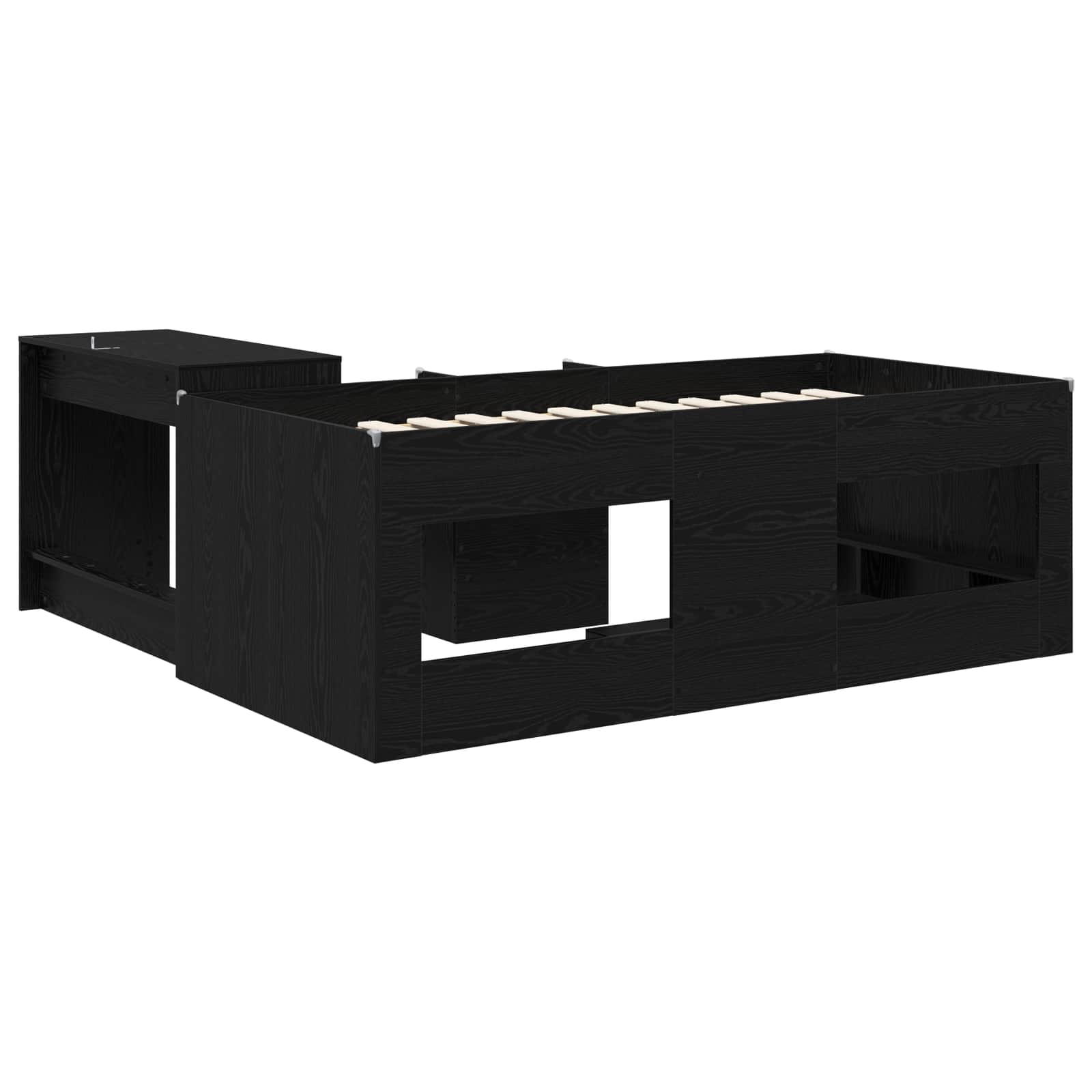 Hochbett mit Schreibtisch für Kinder Schwarze Eiche 80 x 200 cm