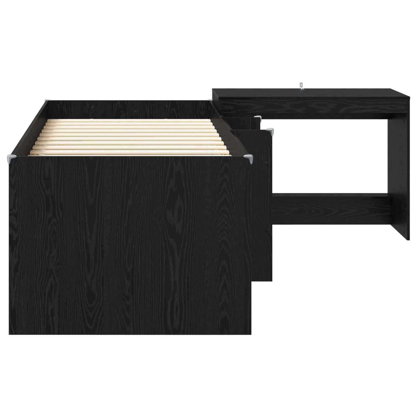 Bettgestell mit Schreibtisch 2 Stk. Schwarze Eiche