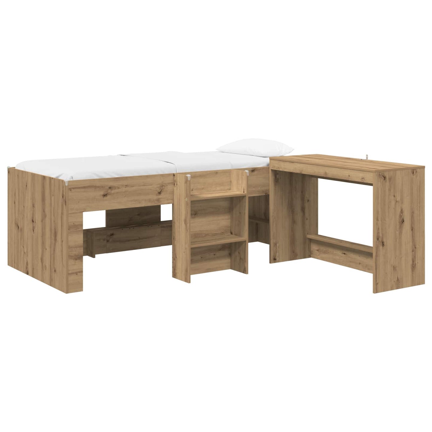 Bettgestell mit Schreibtisch 2 Stk. Artisan-Eiche Holzwerkstoff