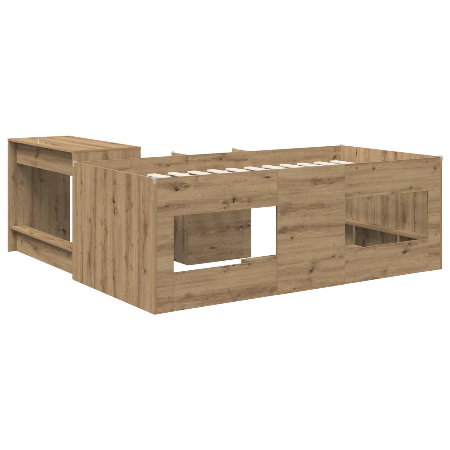 Bettgestell mit Schreibtisch 2 Stk. Artisan-Eiche Holzwerkstoff