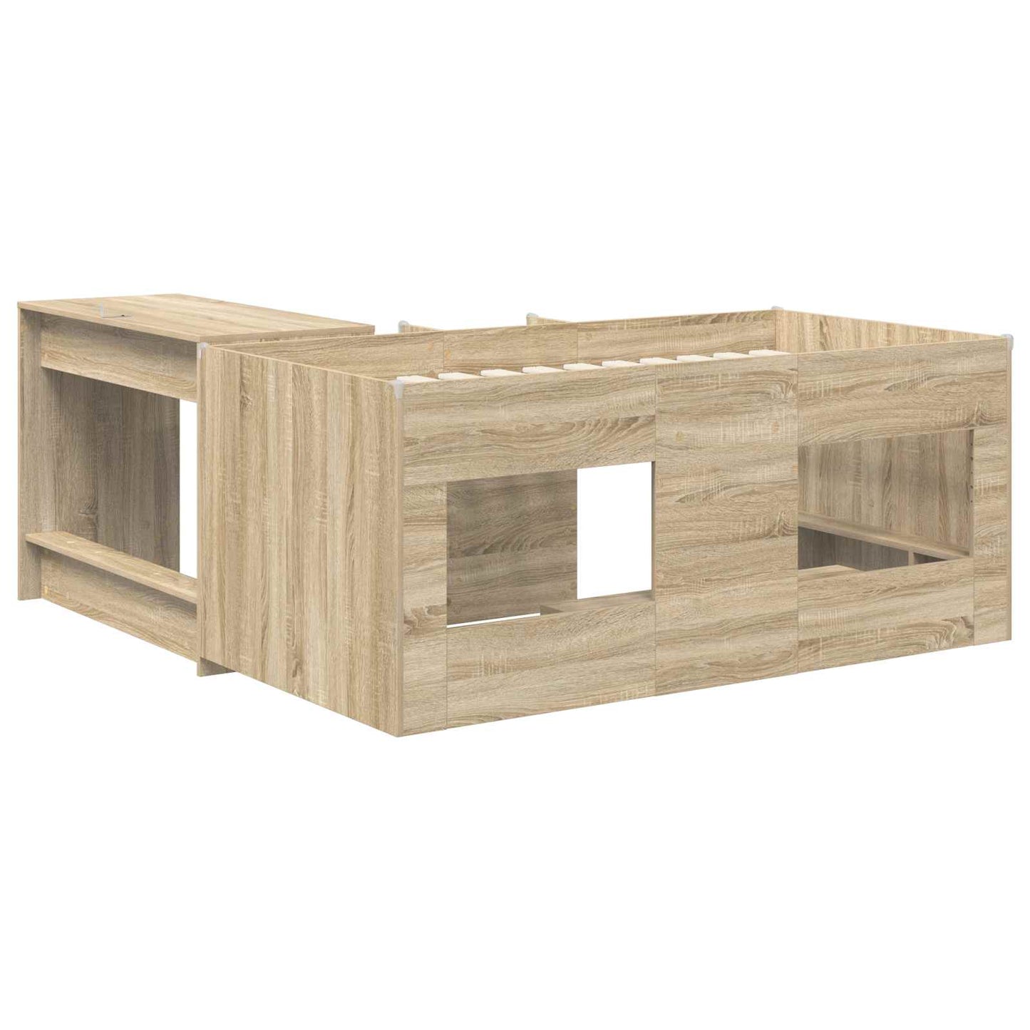 Hochbett mit Schreibtisch für Kinder 2 Stk. Sonoma-Eiche