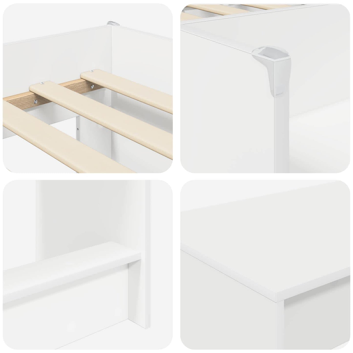 Hochbett mit Schreibtisch für Kinder 2 Stk. Weiß Holzwerkstoff