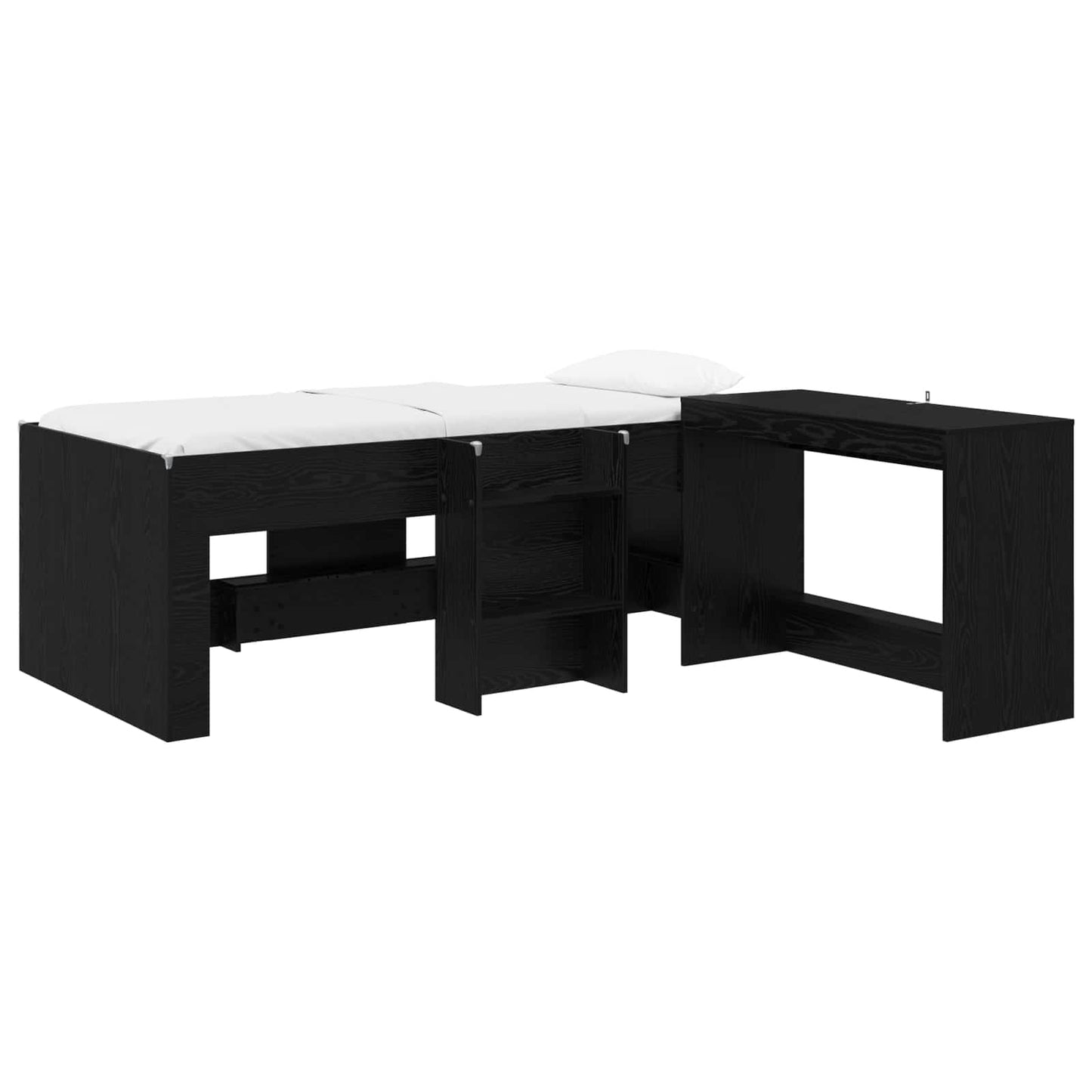 Hochbett mit Schreibtisch für Kinder Schwarze Eiche 90 x 190 cm