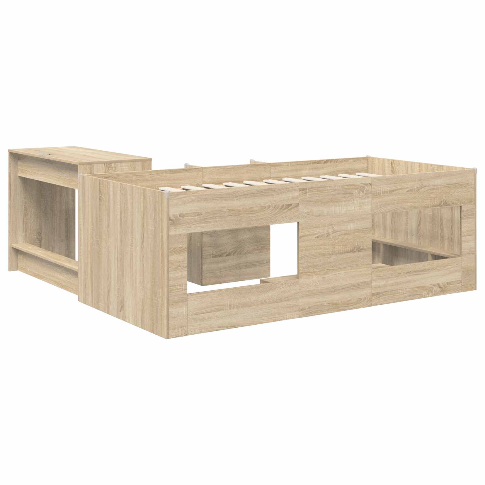 Hochbett mit Schreibtisch für Kinder 2 Stk. Sonoma-Eiche