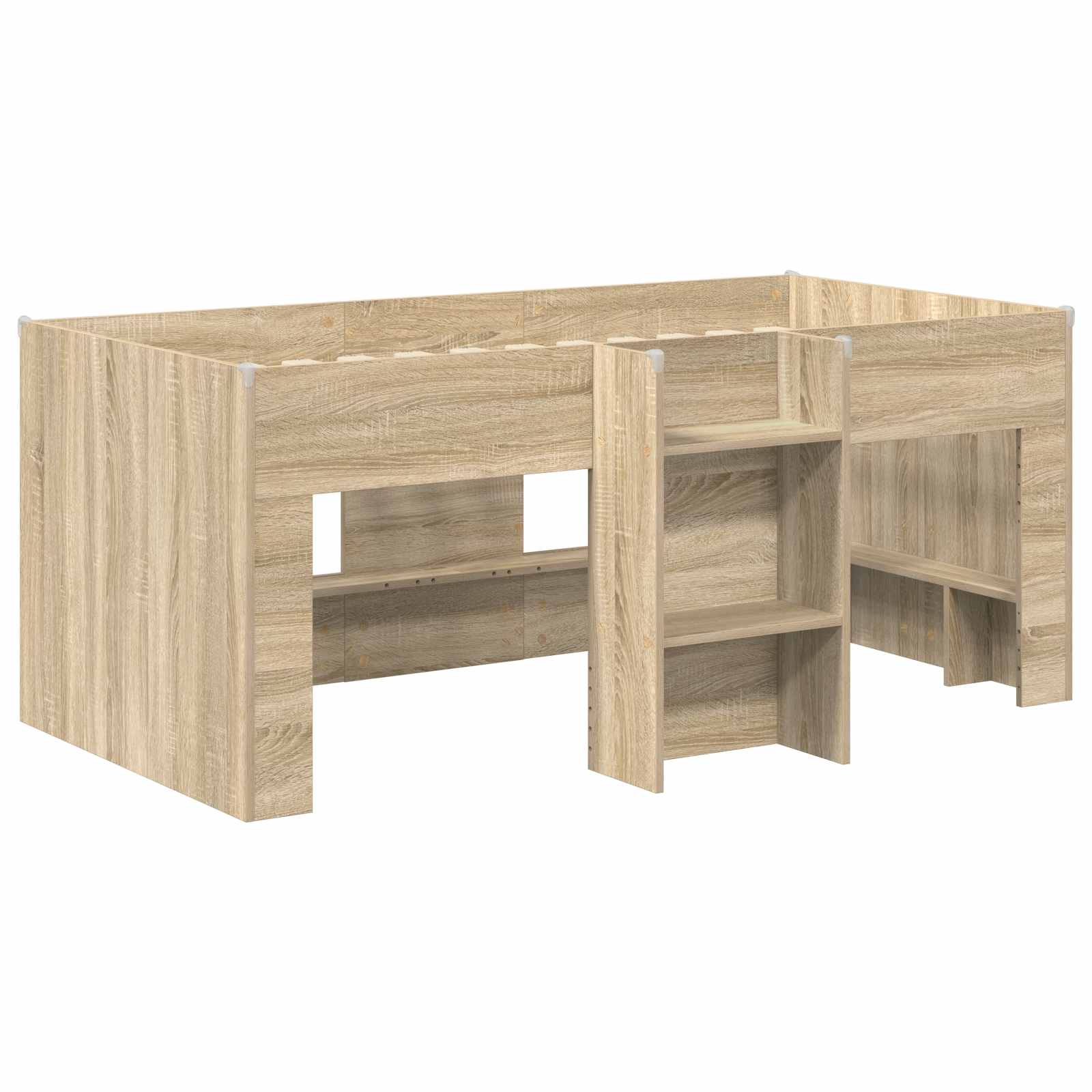 Bett mit Tunnel 3 Stk. Sonoma und Hellblau Holzwerkstoff