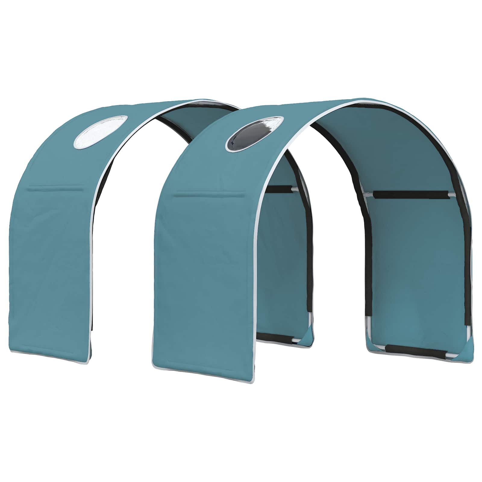 Bett mit Tunnel 3 Stk. Sonoma und Hellblau Holzwerkstoff