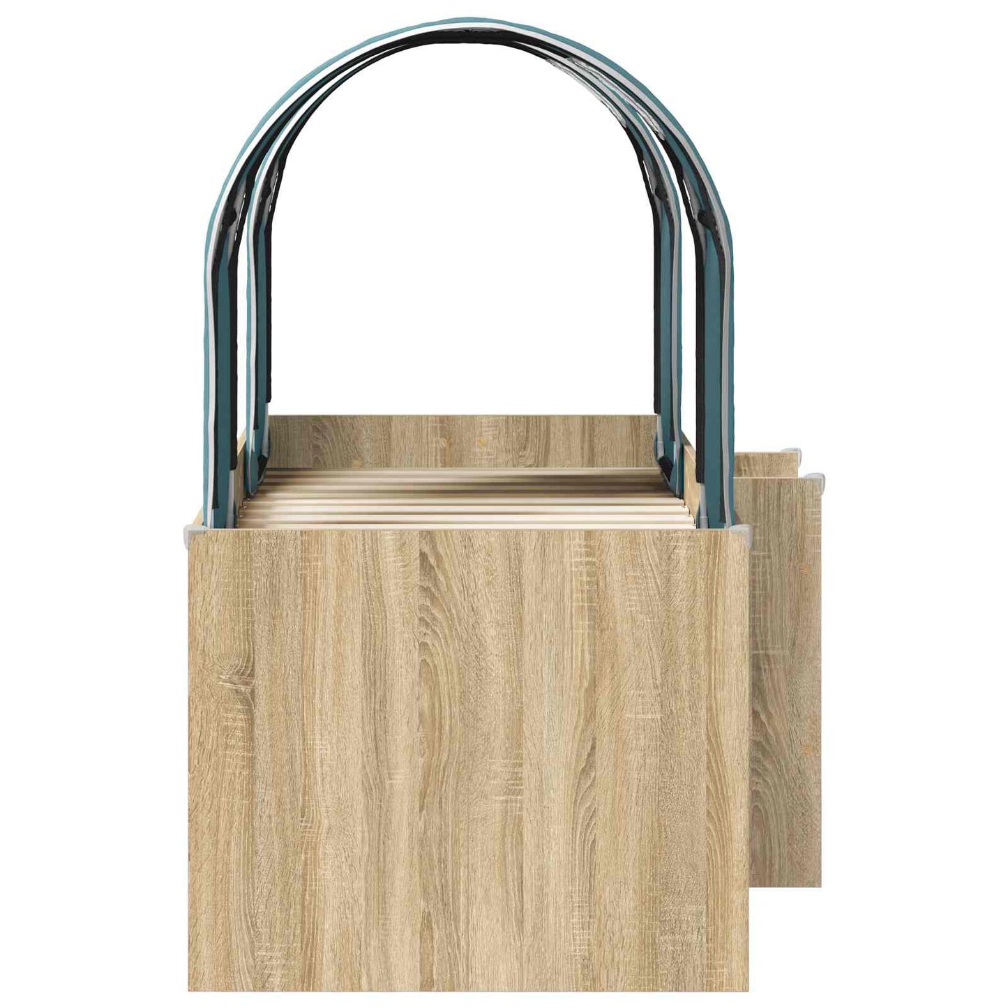 Bett mit Tunnel 3 Stk. Sonoma und Hellblau Holzwerkstoff