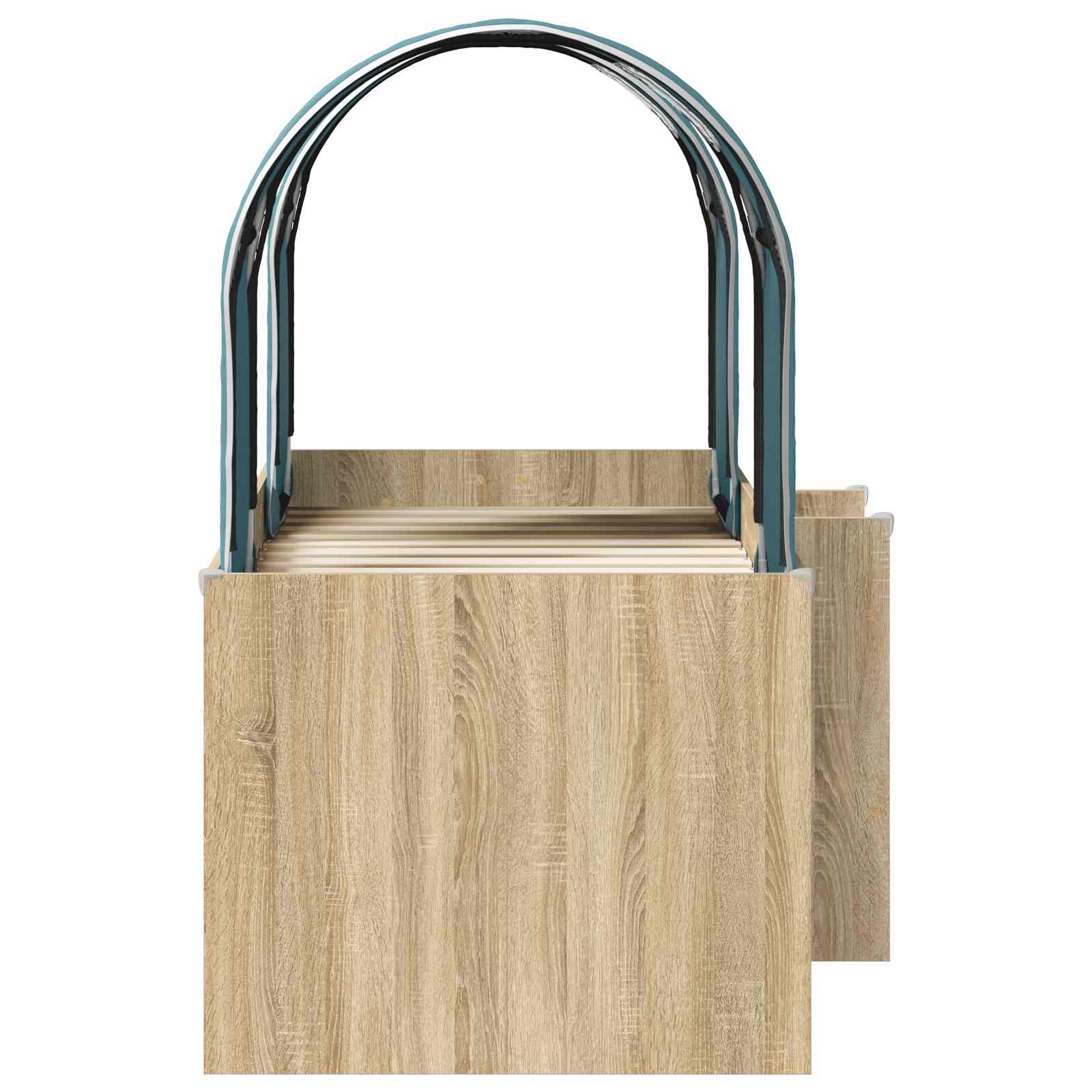 Bett mit Tunnel 3 Stk. Sonoma und Hellblau Holzwerkstoff