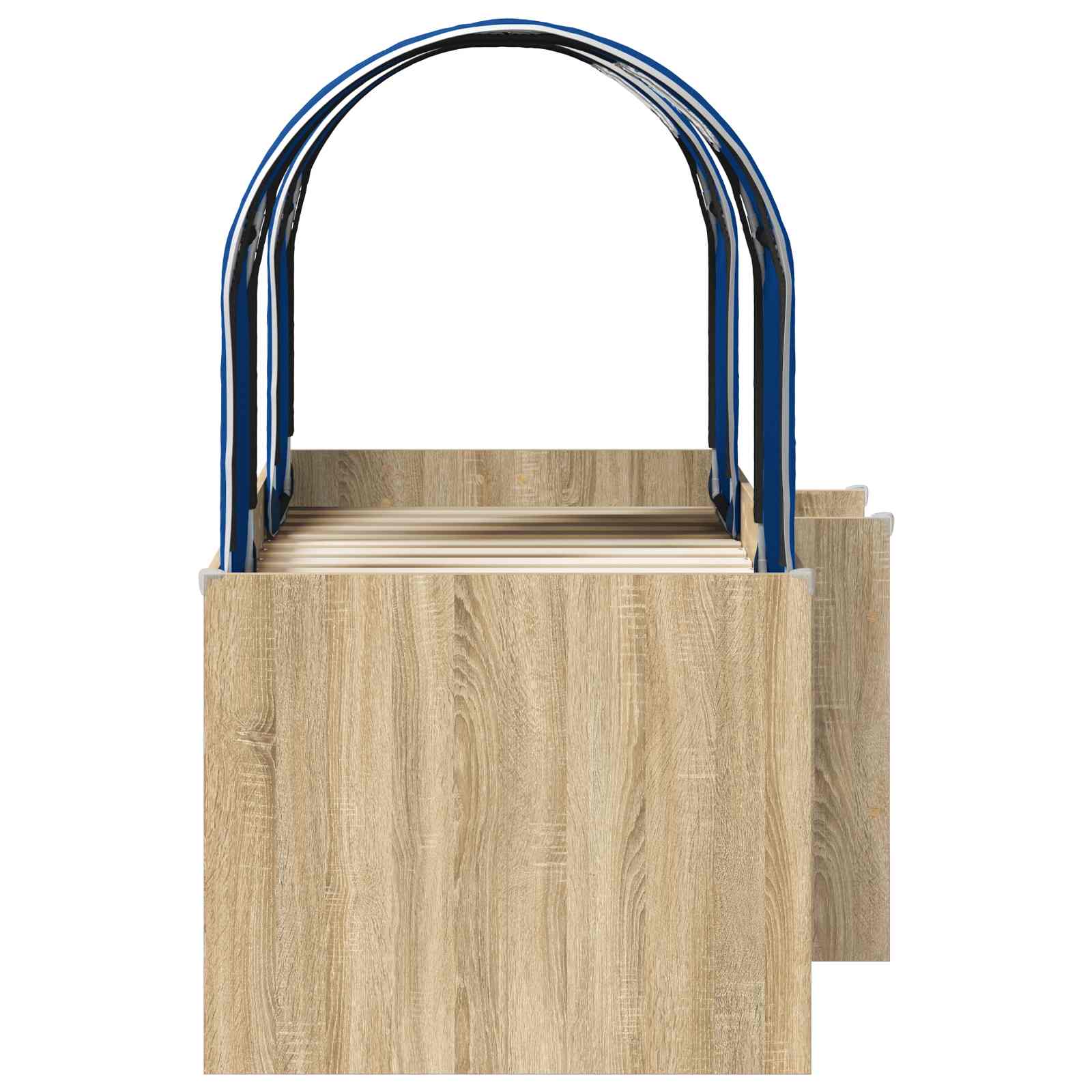 Bett mit Tunnel 3 Stk. Sonoma und Blau Holzwerkstoff
