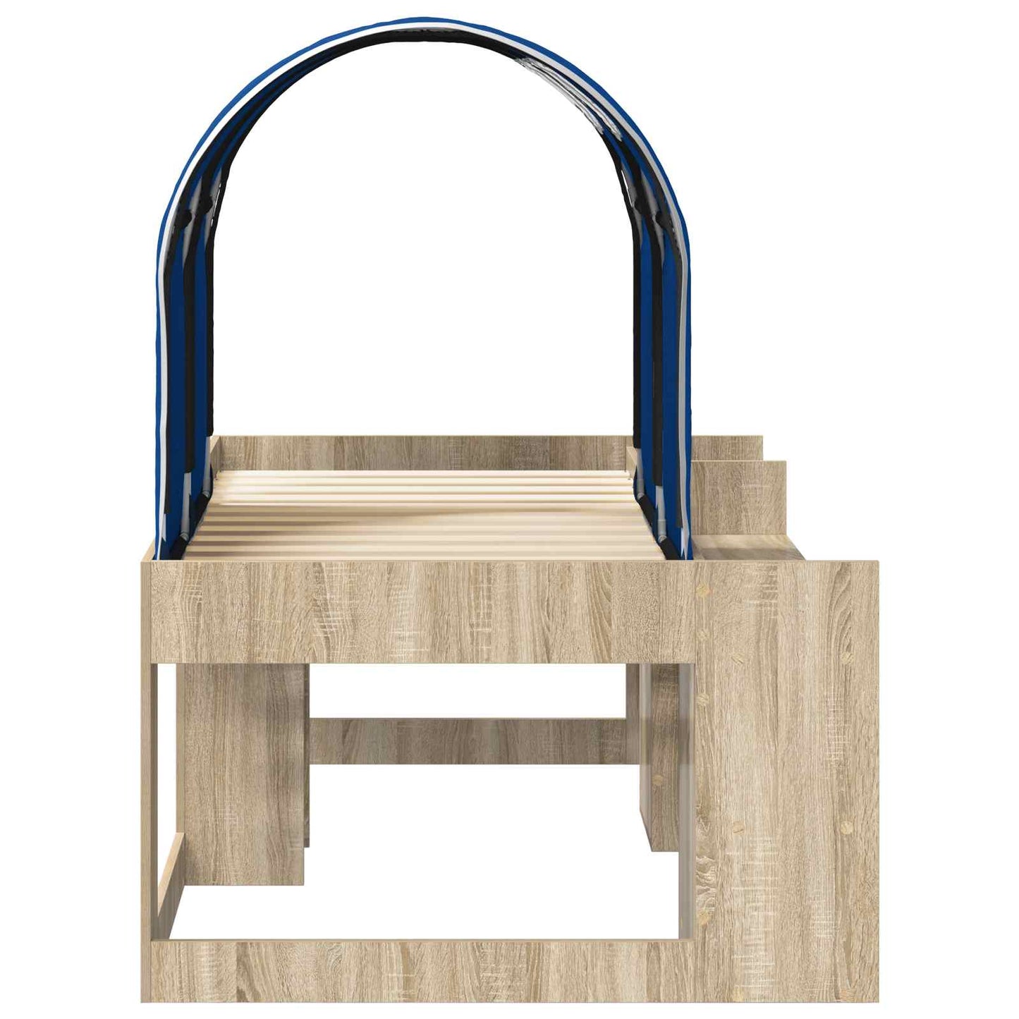 Bett mit Tunnel 3 Stk. Sonoma Eiche und Blau Holzwerkstoff