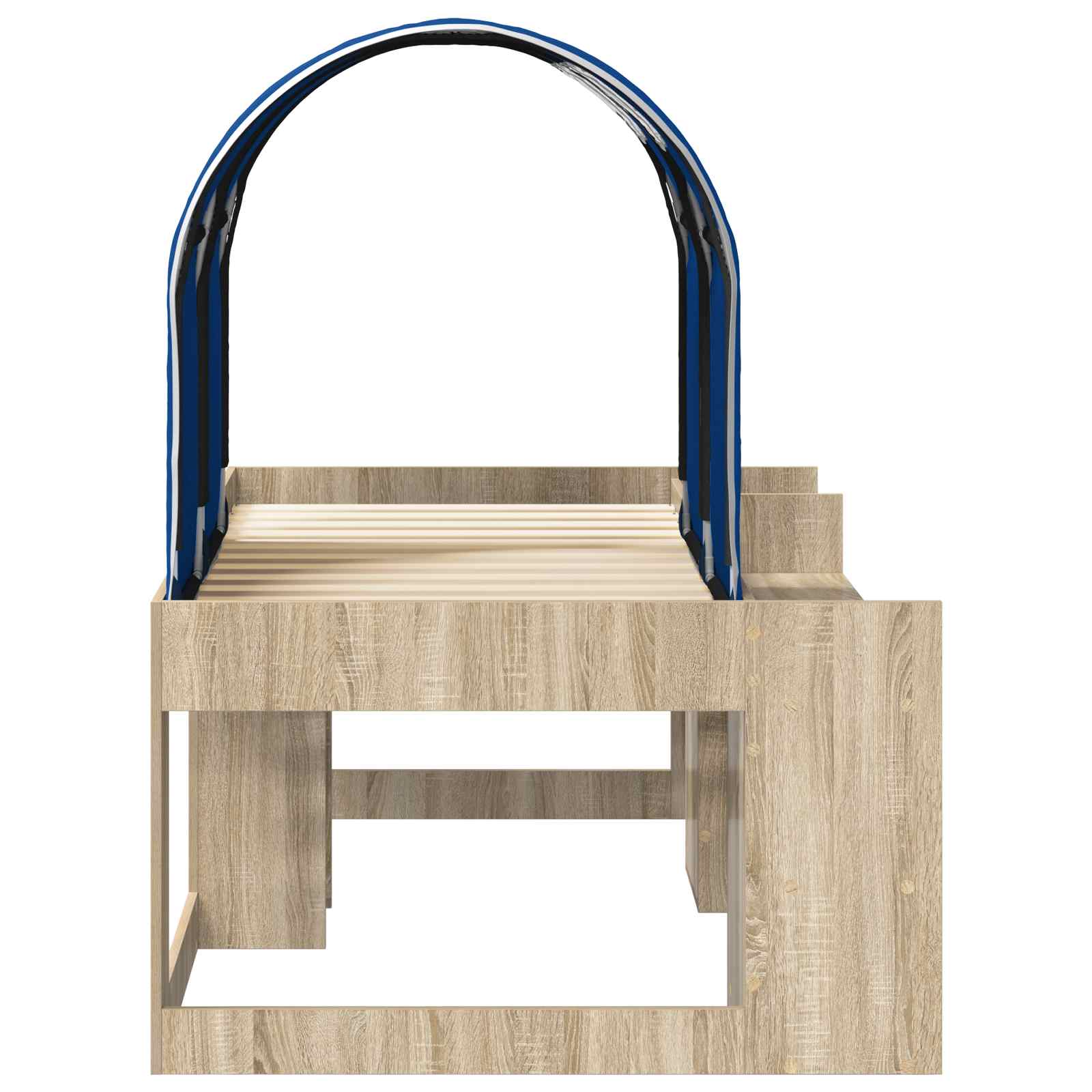 Bett mit Tunnel 3 Stk. Sonoma Eiche und Blau Holzwerkstoff