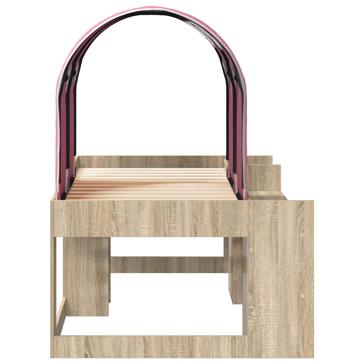 Bett mit Tunnel 3 Stk. Sonoma Eiche und Pink Holzwerkstoff