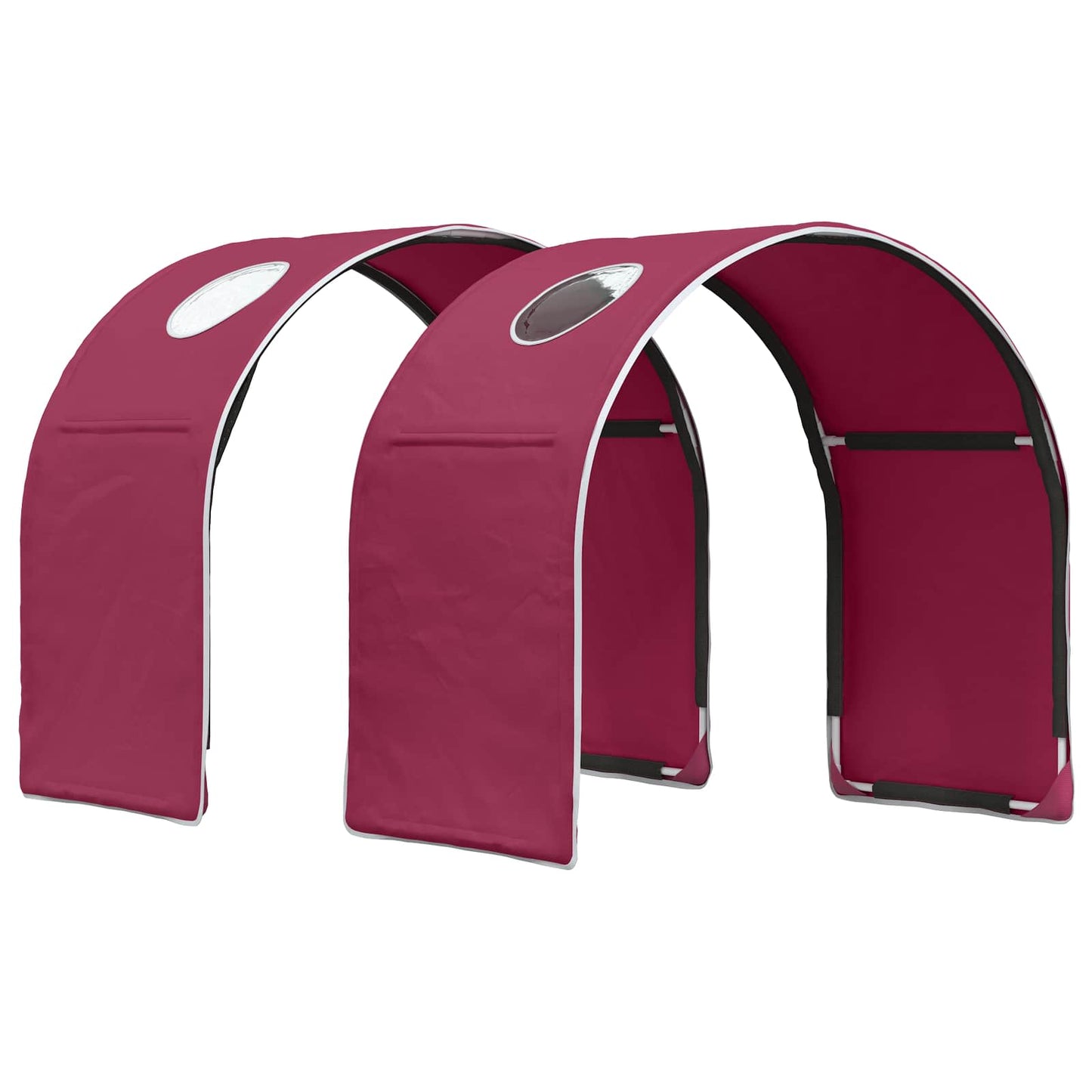 Bett mit Tunnel 3 Stk. Sonoma Eiche und Rot Holzwerkstoff