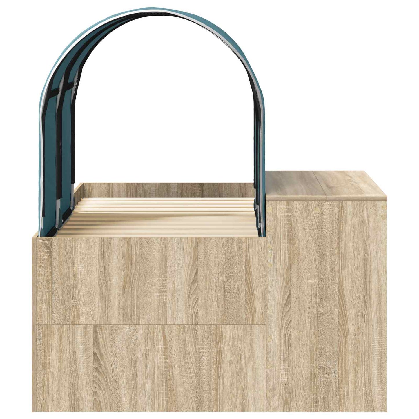 Bett mit Tunnel 3 stk. Sonoma Eiche und Hellblau Holzwerkstoff