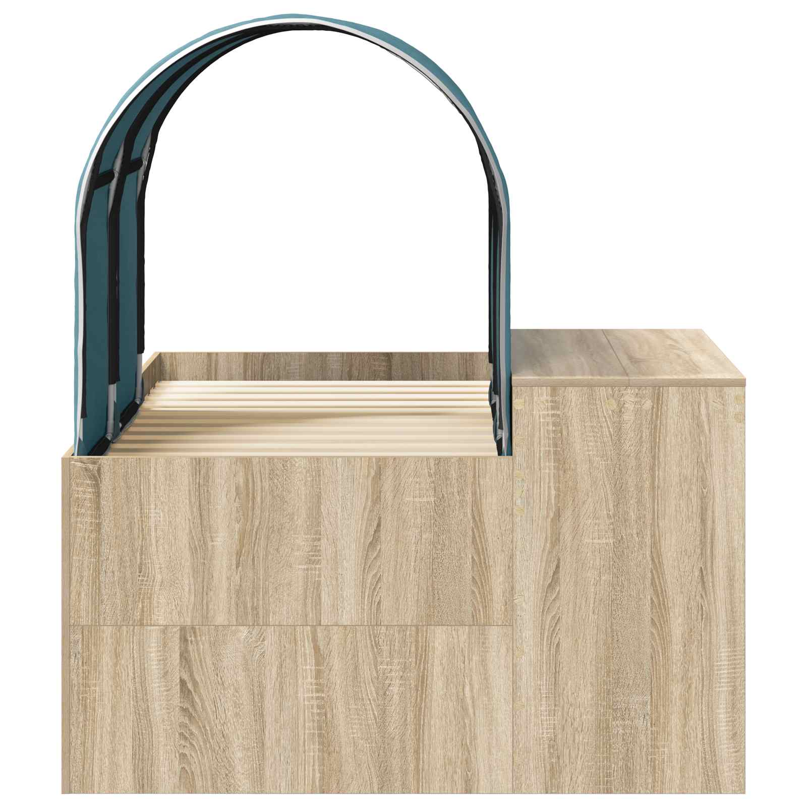 Bett mit Tunnel 3 stk. Sonoma Eiche und Hellblau Holzwerkstoff