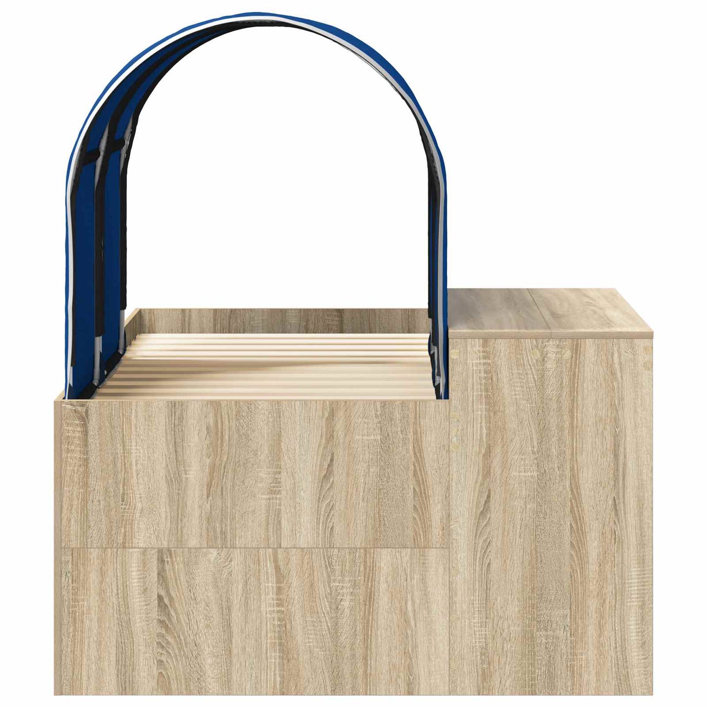 Bett mit Tunnel 3 stk. Sonoma Eiche und Blau Holzwerkstoff