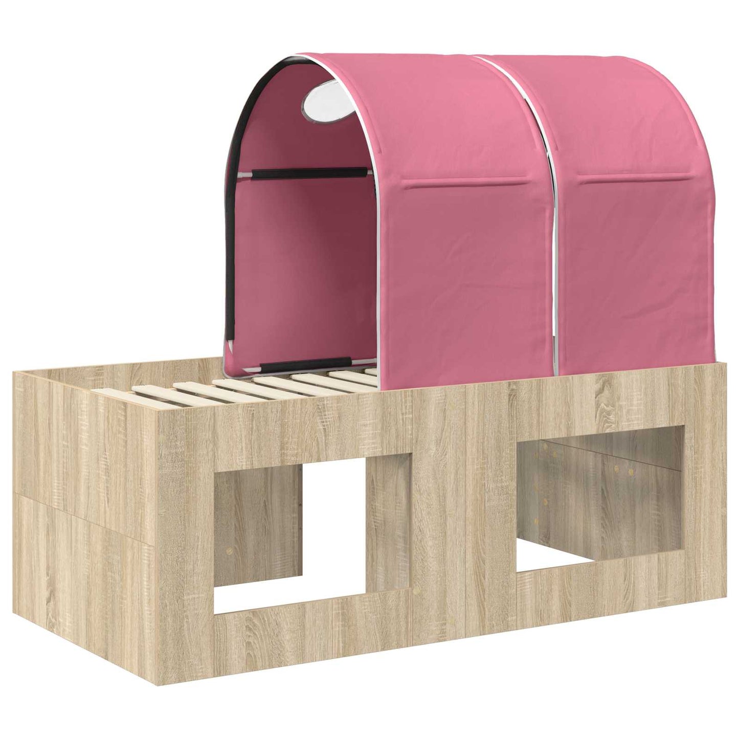 Bett mit Tunnel 3 stk. Sonoma Eiche und Pink Holzwerkstoff