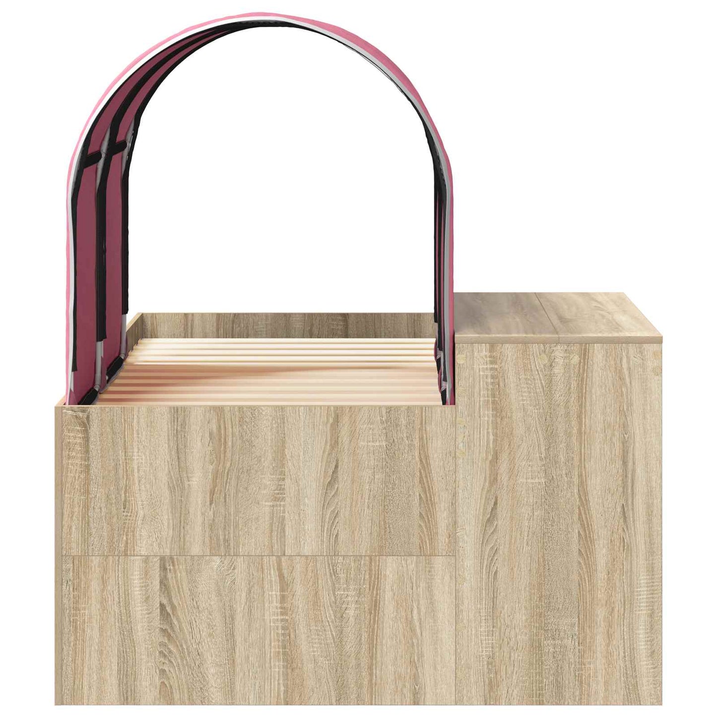 Bett mit Tunnel 3 stk. Sonoma Eiche und Pink Holzwerkstoff