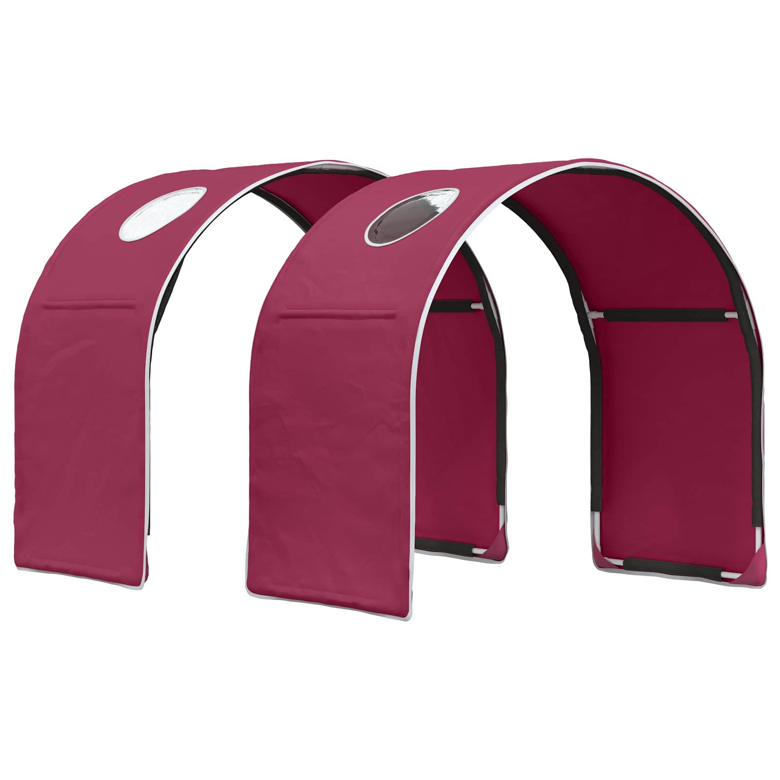 Bett mit Tunnel 3 stk. Sonoma Eiche und Rot Holzwerkstoff