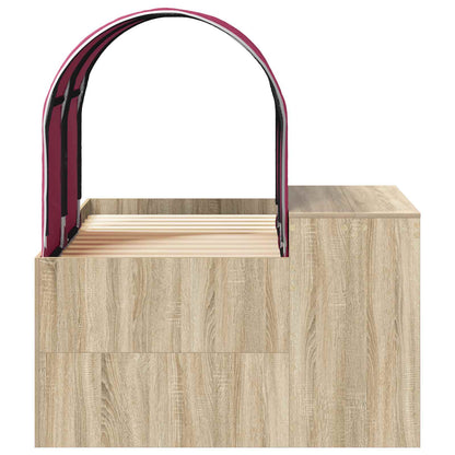 Bett mit Tunnel 3 stk. Sonoma Eiche und Rot Holzwerkstoff