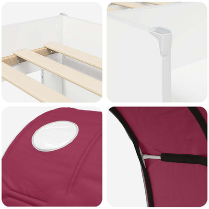 Bett mit Tunnel 3 stk. Weiß und Rot Holzwerkstoff
