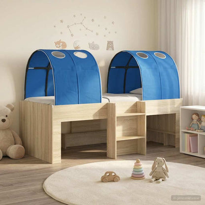 Bett mit Tunnel 4 stk. Sonoma Eiche und Blau Holzwerkstoff