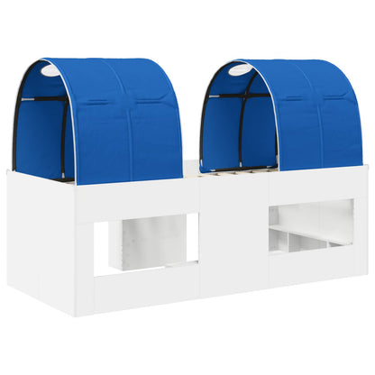 Hochbett für Kinder mit Tunnel 3 stk. Weiß und Blau