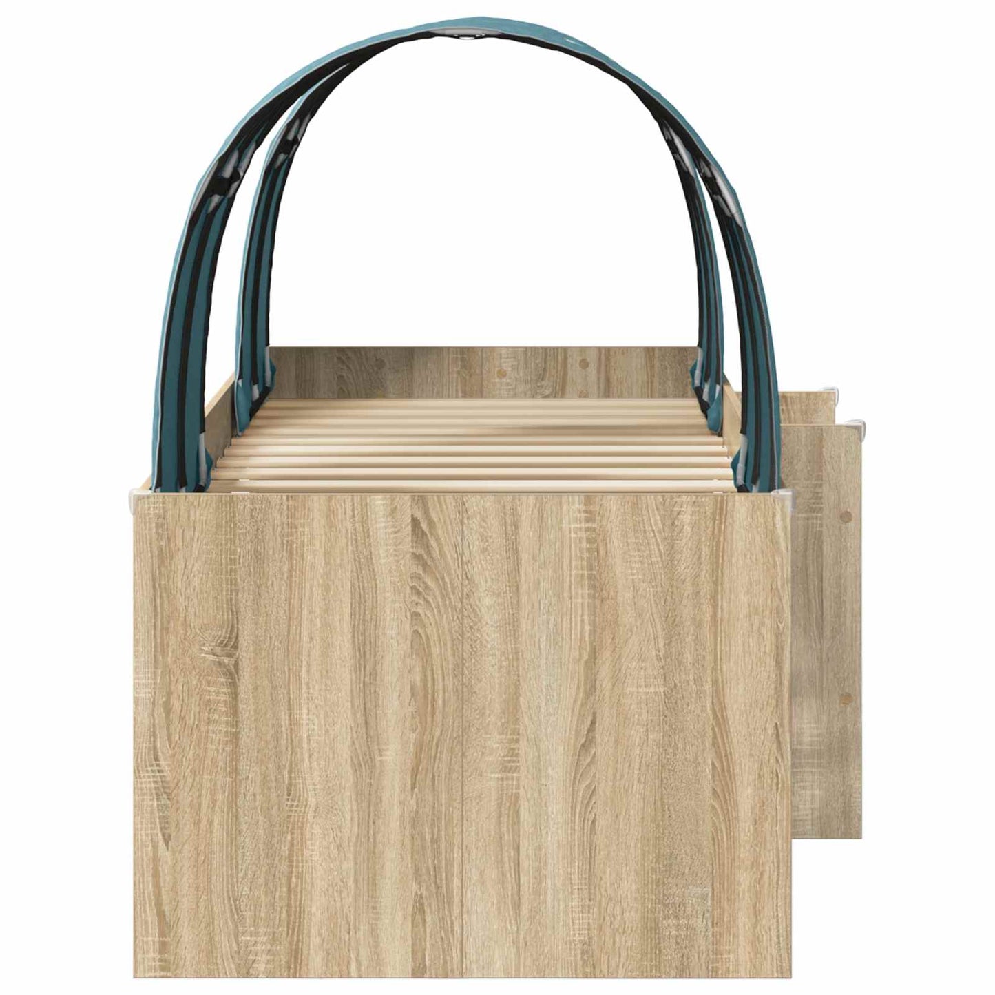 Bett mit Tunnel 3 Stk. Sonoma Eiche und Hellblau Holzwerkstoff