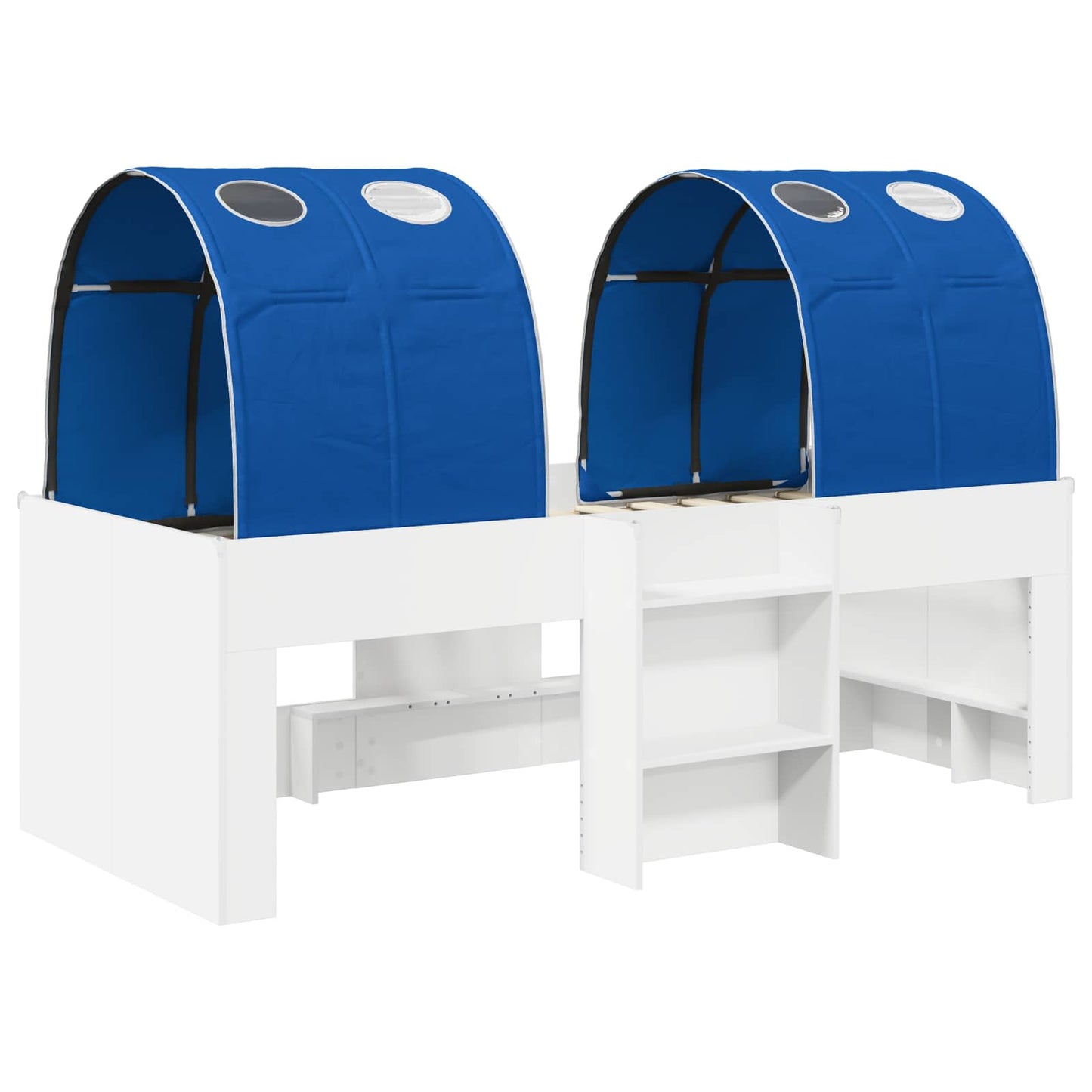 Bett mit Tunnel 3 stk. Weiß und Blau Holzwerkstoff