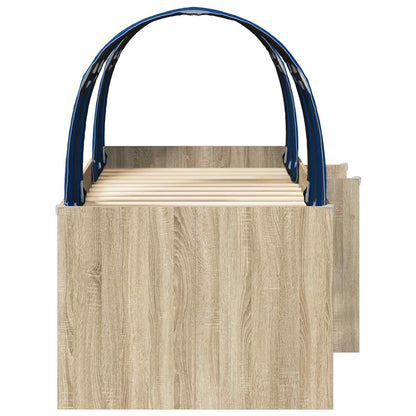 Bett mit Tunnel 3 Stk. Sonoma und Blau Holzwerkstoff