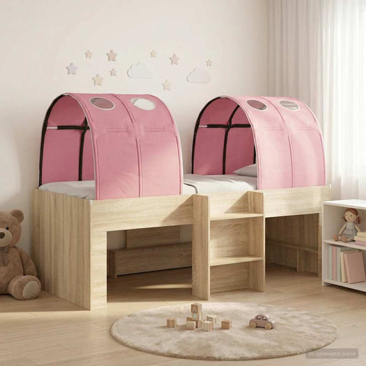 Bett mit Tunnel 4 stk. Sonoma und Pink Holzwerkstoff