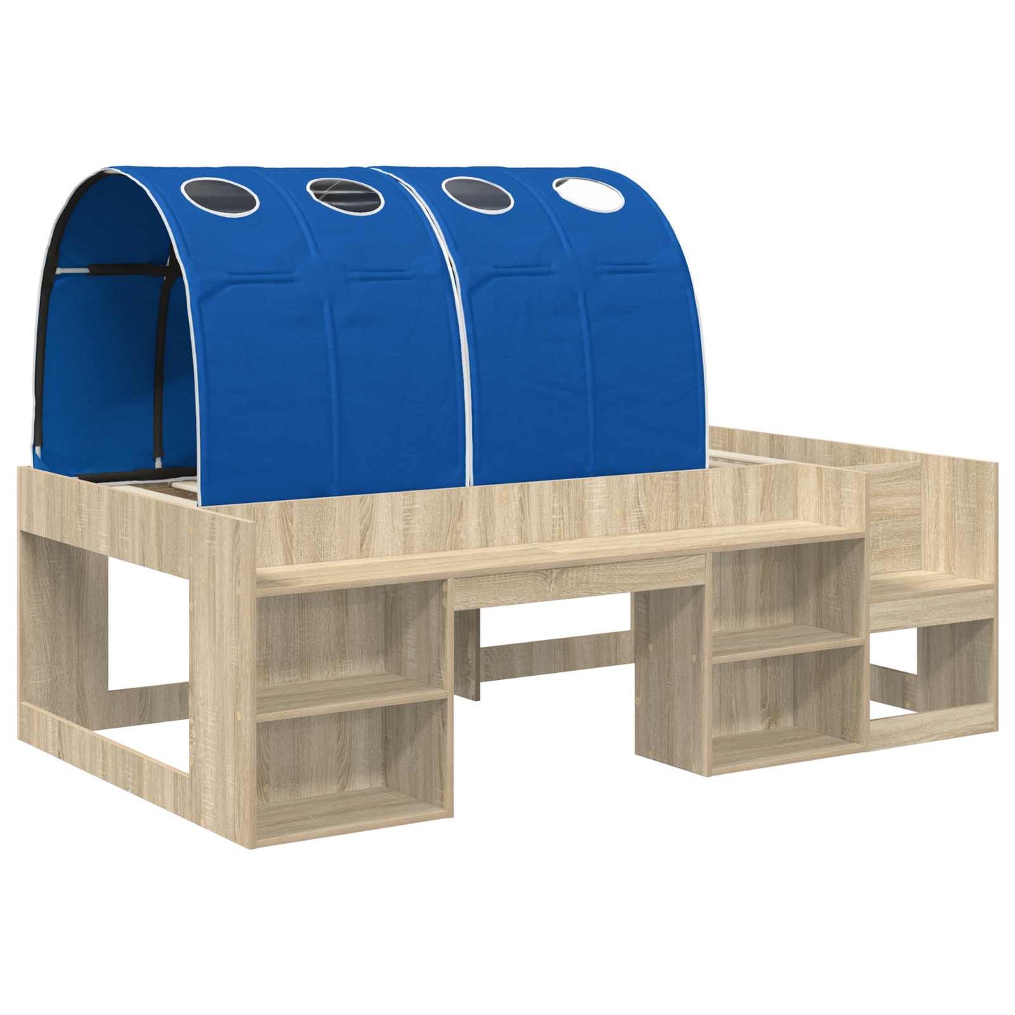 Hochbett für Kinder mit Stauraum Sonoma Eiche und Blau