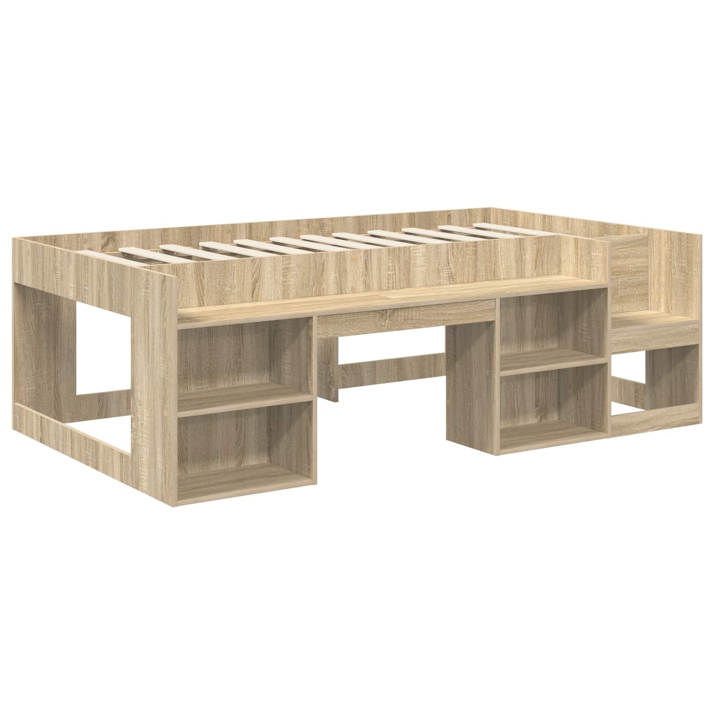 Hochbett für Kinder mit Stauraum 3 Stk. Sonoma Eiche und Pink