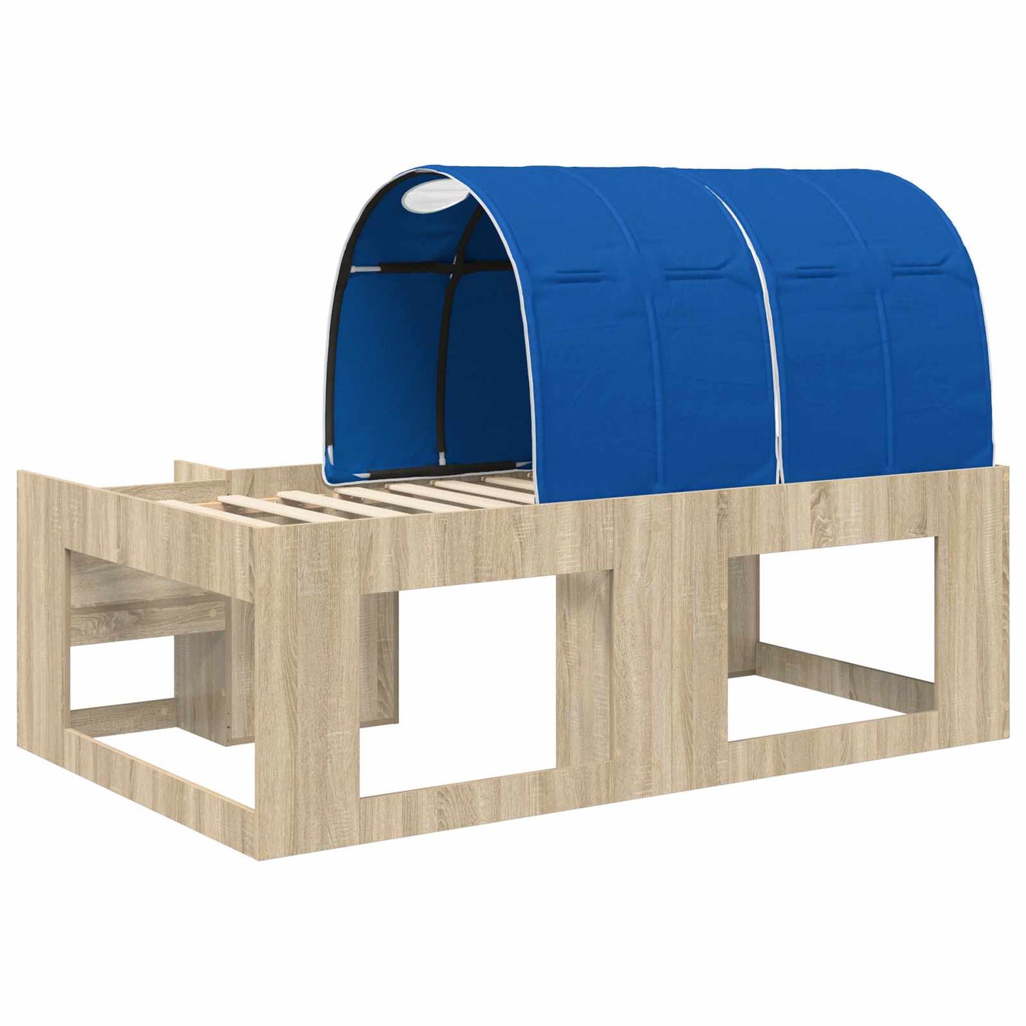 Bettgestell mit Tunnel mit Regal 3 stk. Sonoma Eiche und Blau