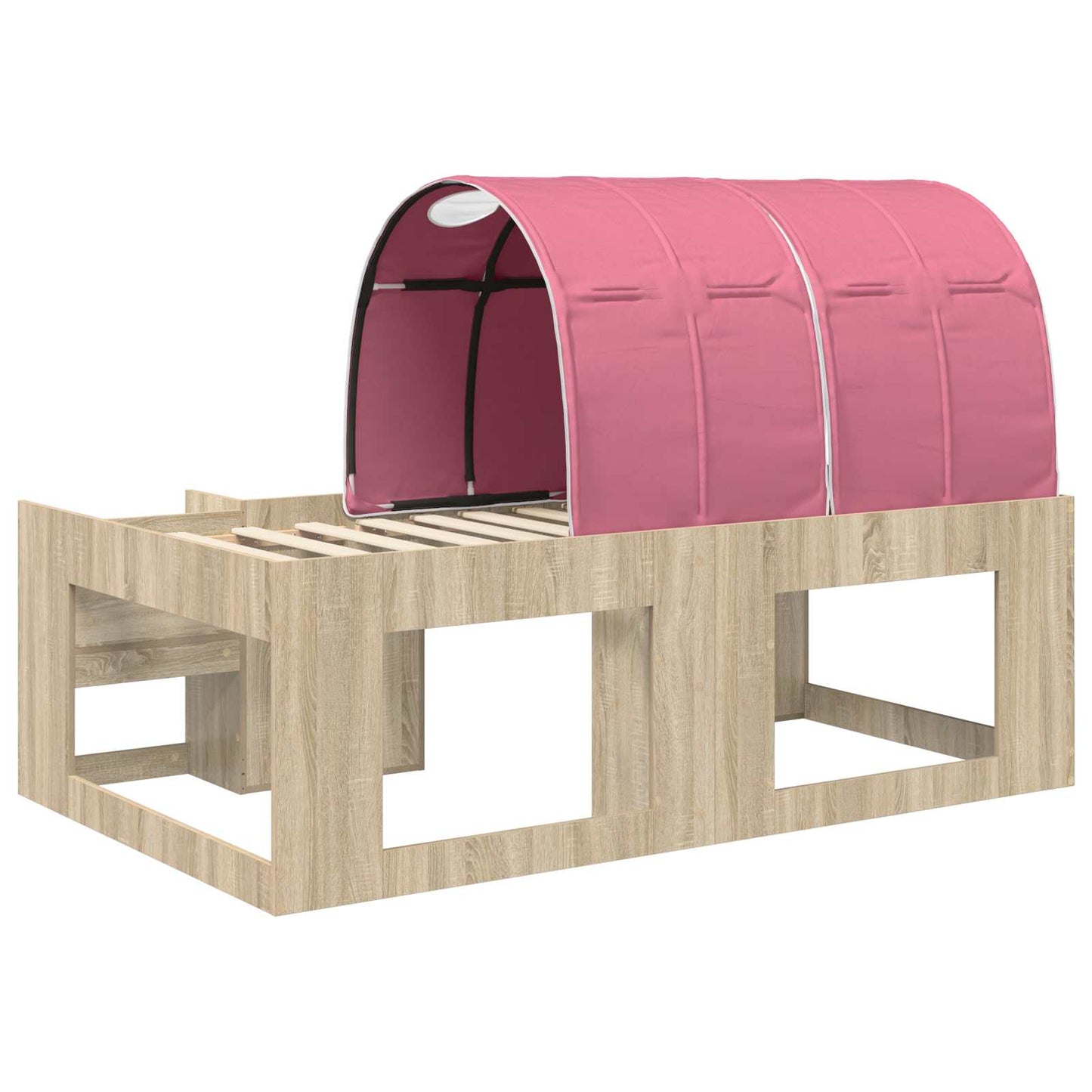 Bettgestell mit Tunnel mit Regal 3 stk. Sonoma Eiche und Pink