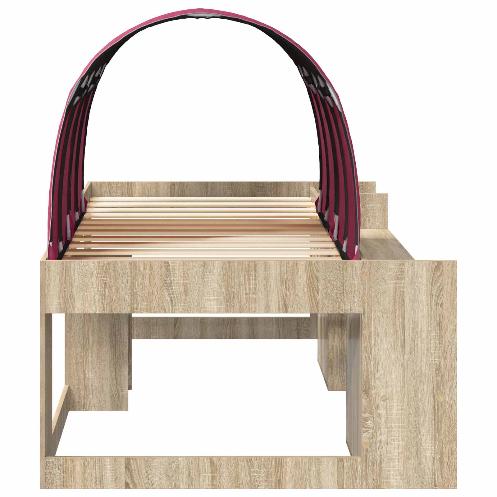 Bettgestell mit Tunnel mit Regal 3 stk. Sonoma Eiche und Rot