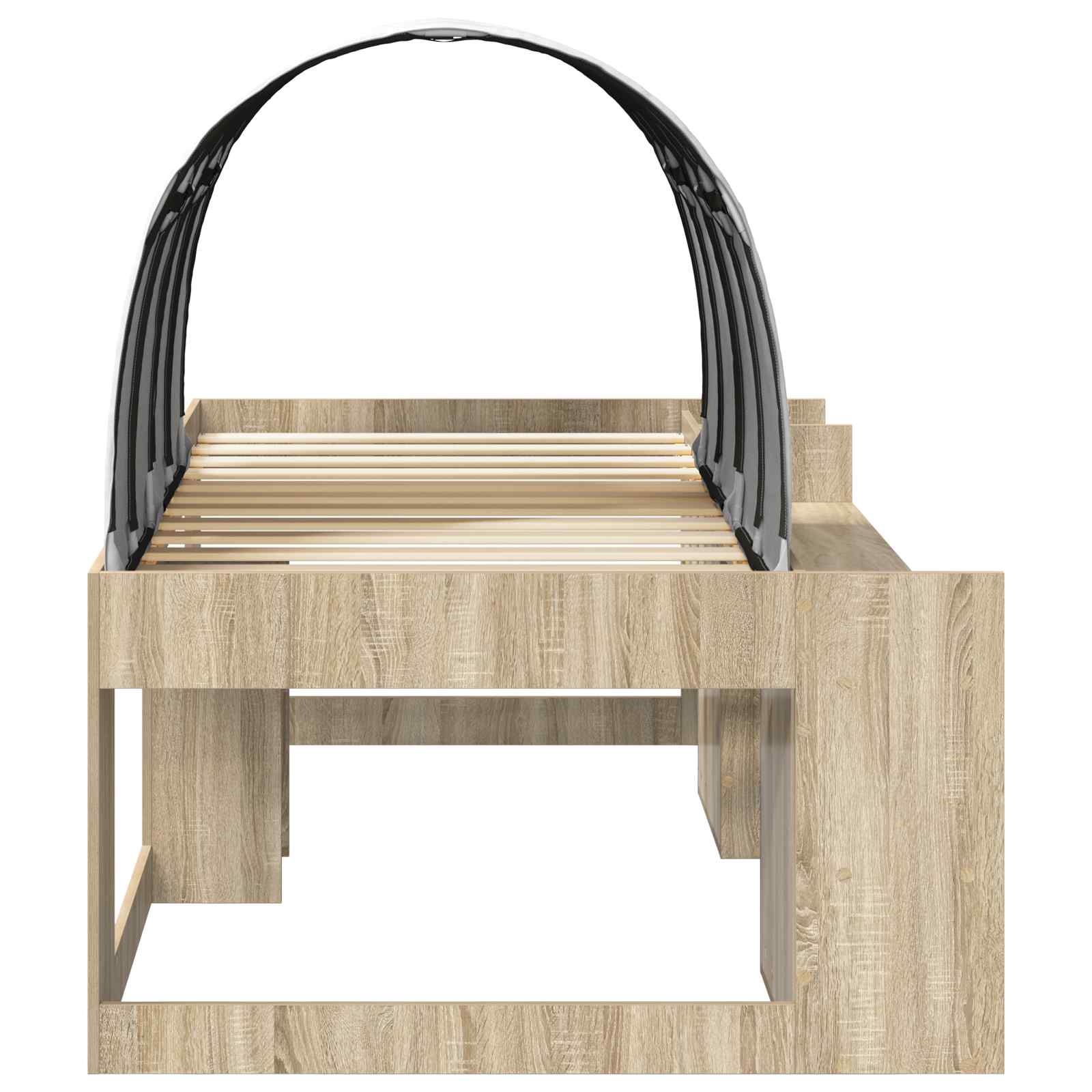 Bettgestell mit Tunnel mit Regal 3 stk. Sonoma-Eiche und Weiß